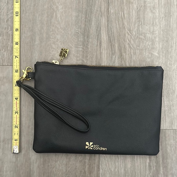 Black Wristlet Clutch with Gold Accents - Picture 3 of 4